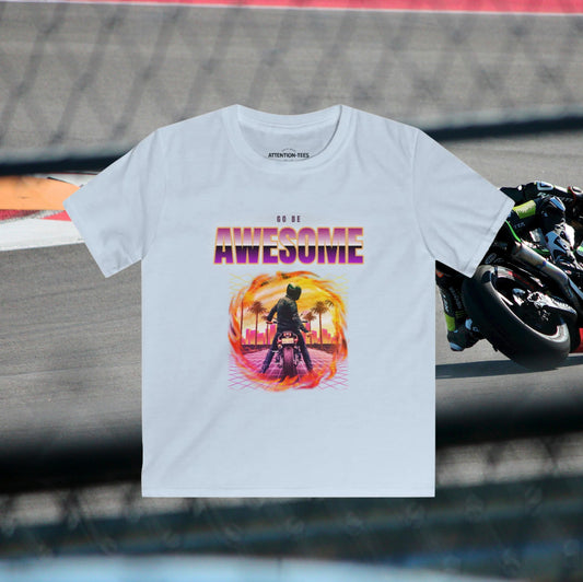 Go Be Awesome Moto 1 - Kids Softstyle T-shirt